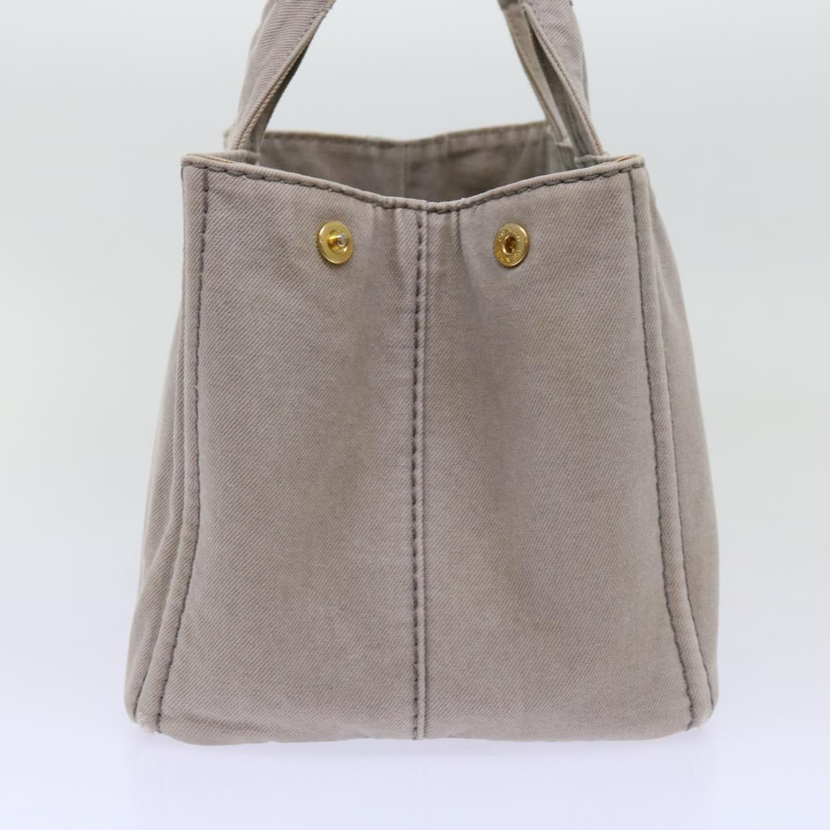 PRADA Canapa MM Hand Bag Canvas Gray mr062