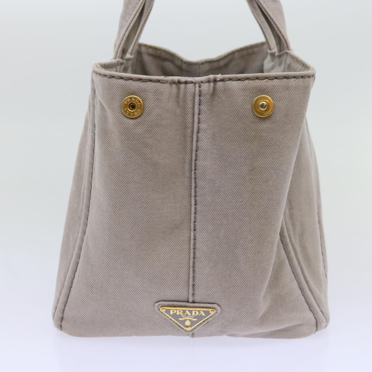 PRADA Canapa MM Hand Bag Canvas Gray mr062