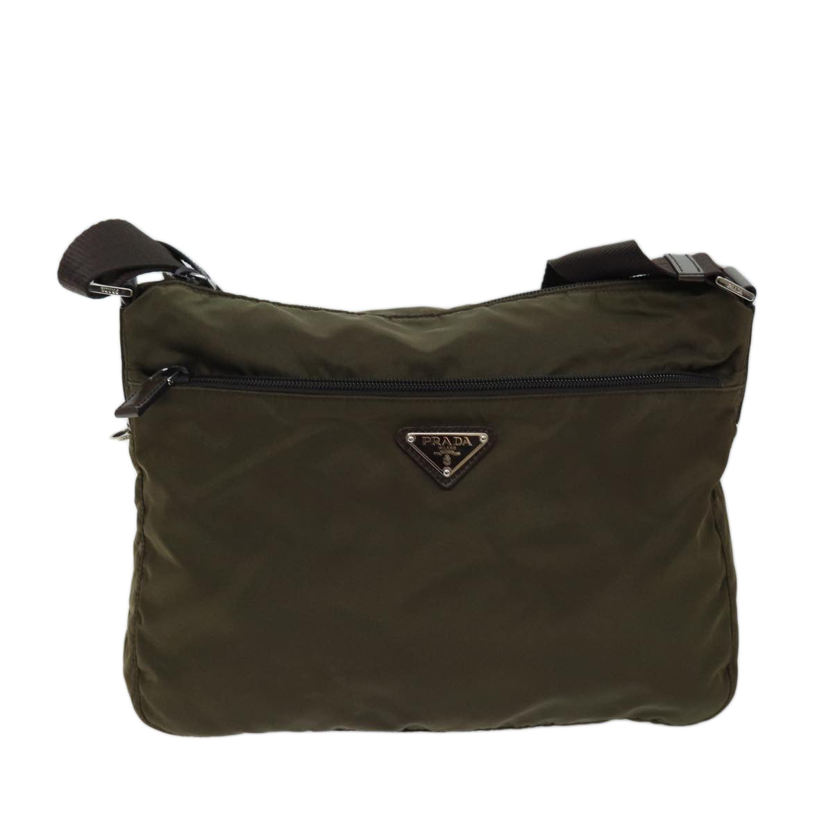 PRADA Shoulder Bag Nylon Khaki mr102