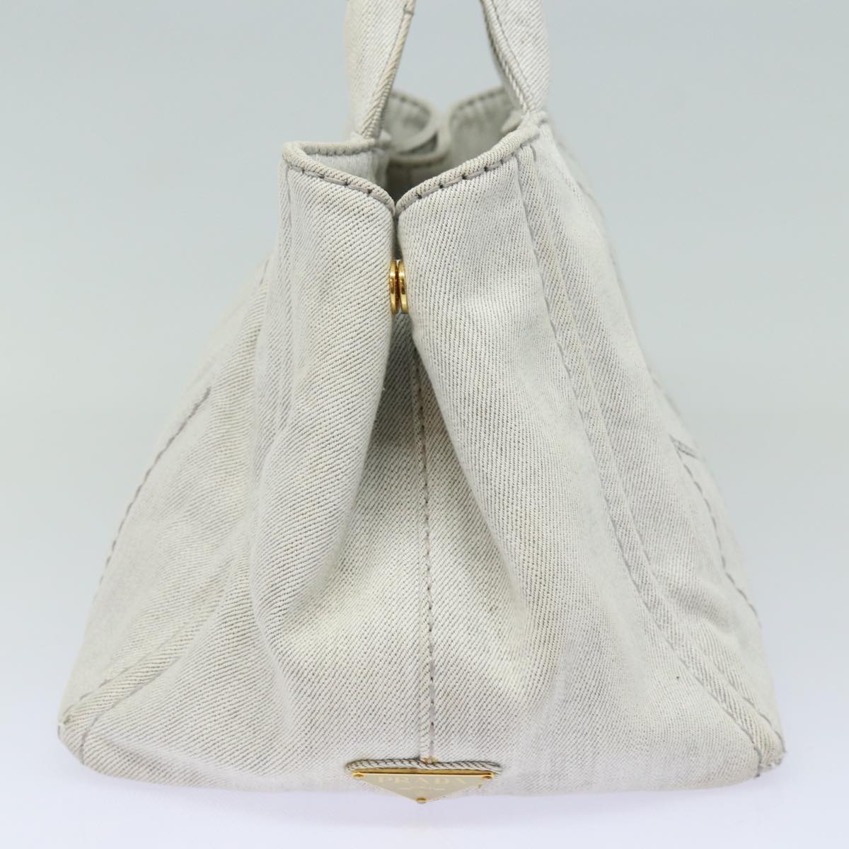 PRADA Canapa MM Hand Bag Canvas 2way Gray mr284