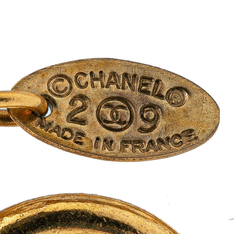 Chanel Vintage Coco Mark Round Necklace Gold