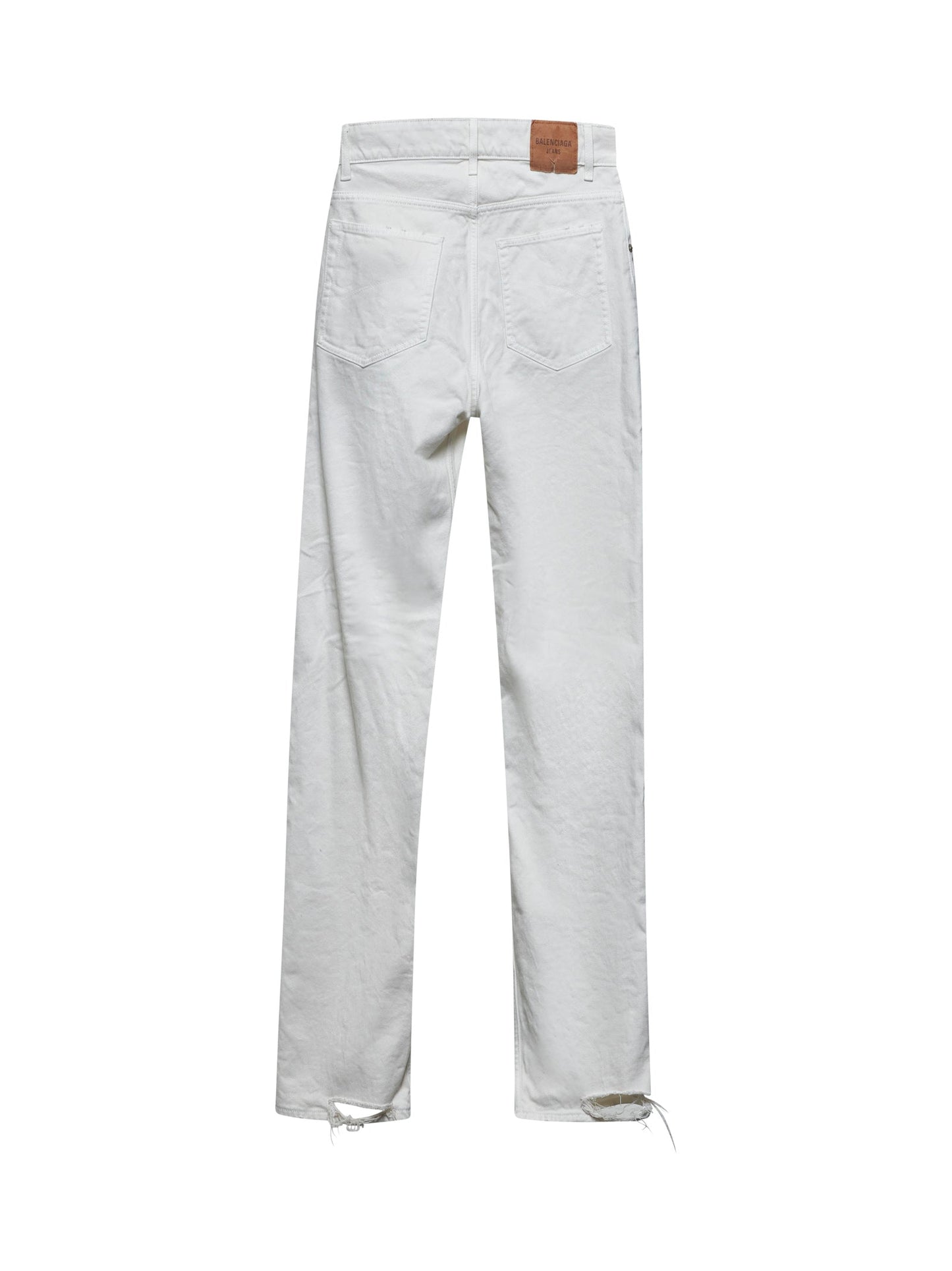 Balenciaga Women White Denim Loose Fit Jeans