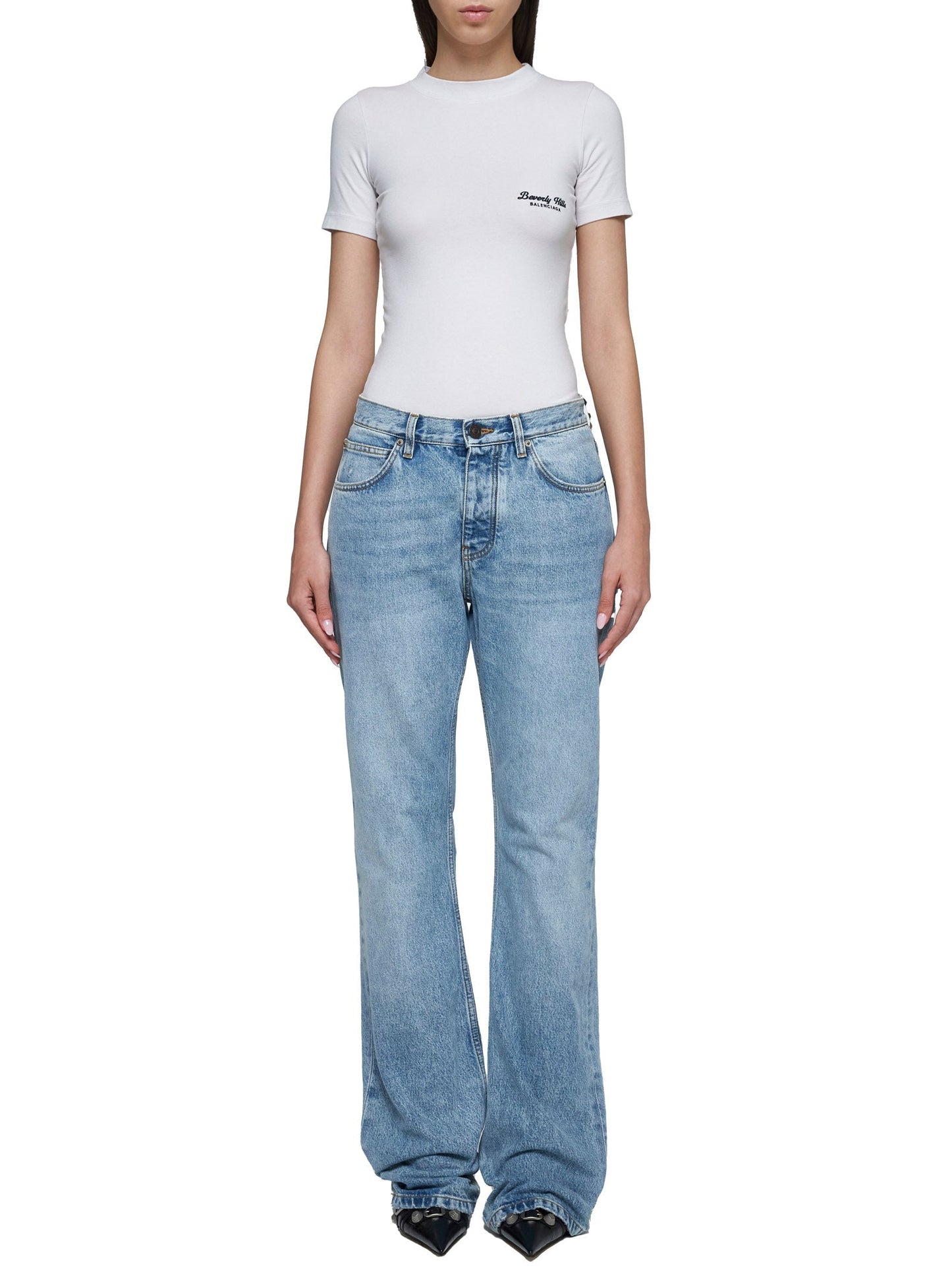 Balenciaga Women Low-Waist Jeans