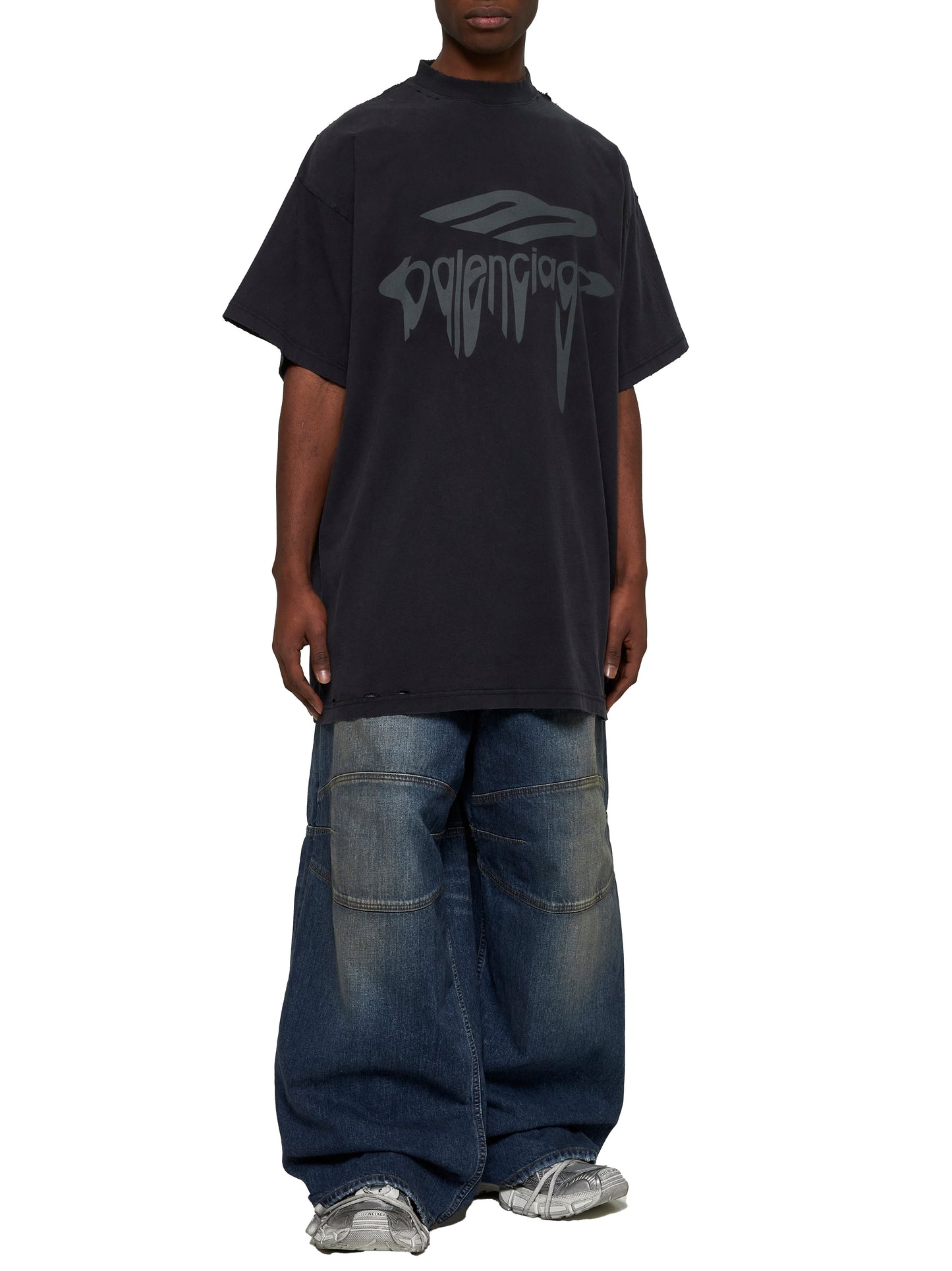 Balenciaga Men Blue Denim George V Baggy Jeans