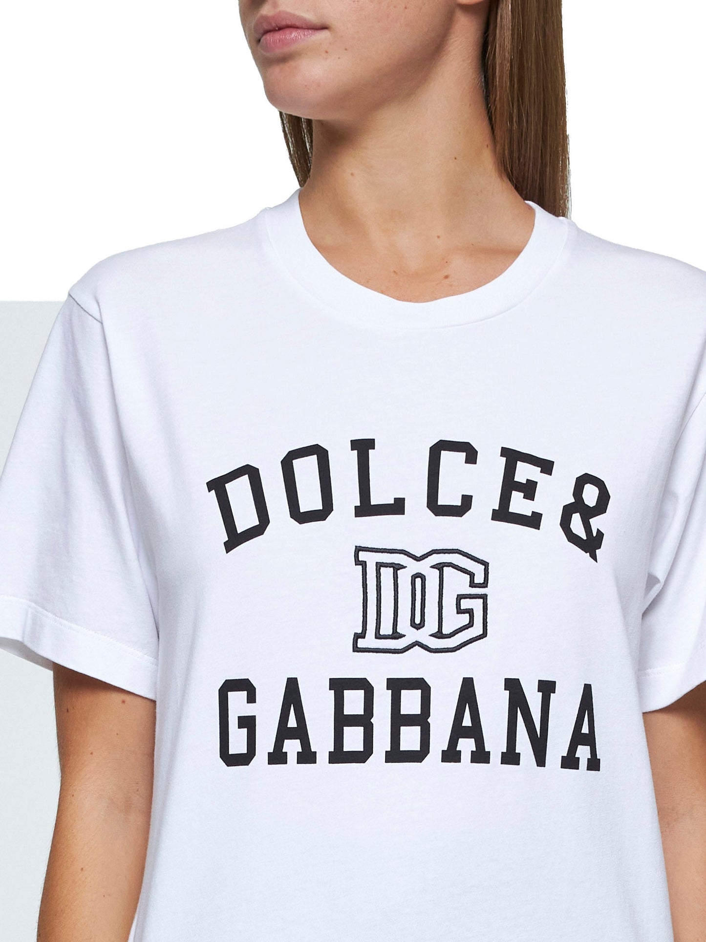 Dolce & Gabbana Women Logo Cotton T-Shirt