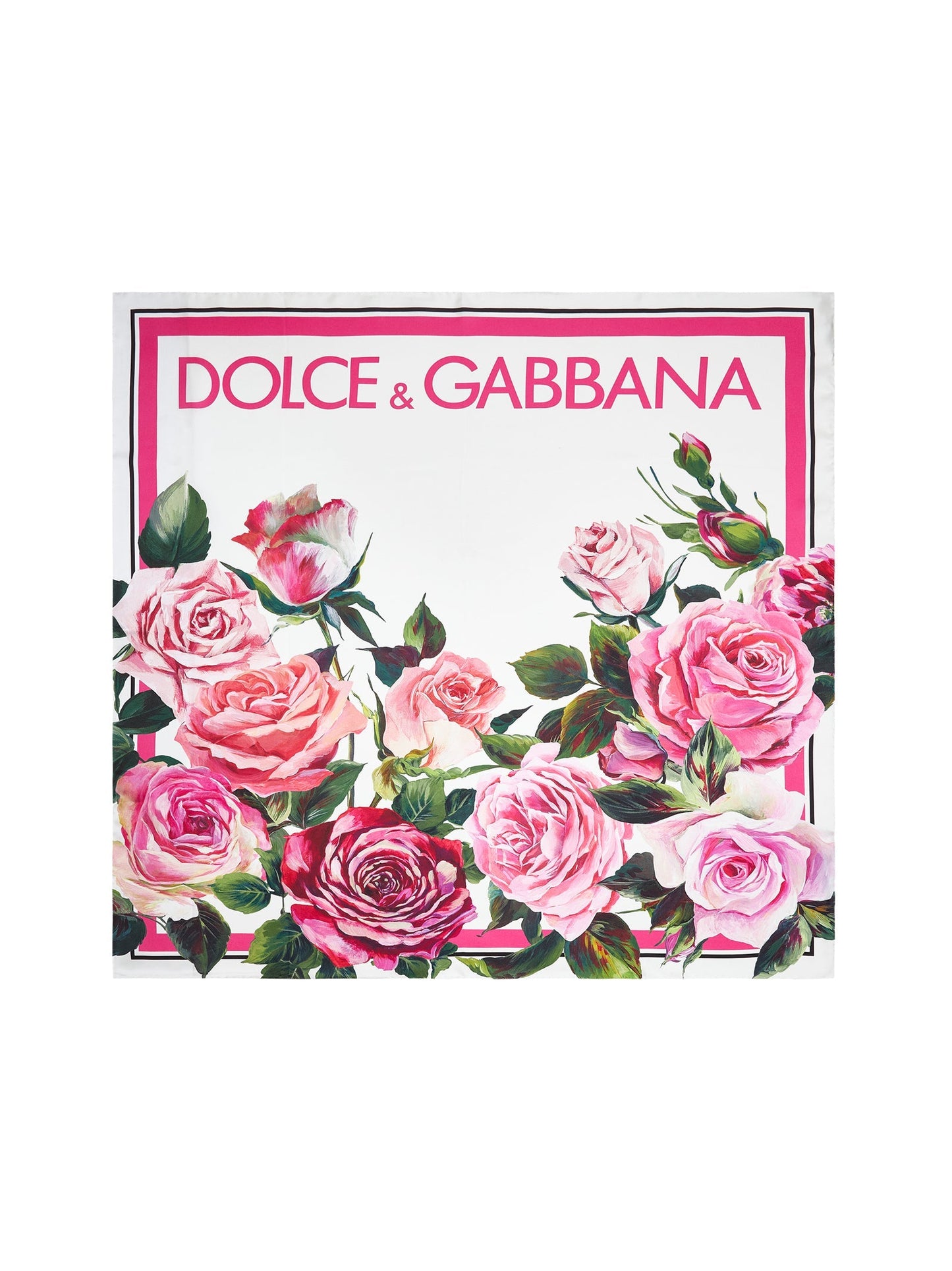 Dolce & Gabbana Women Rose Print Silk Twill Scarf