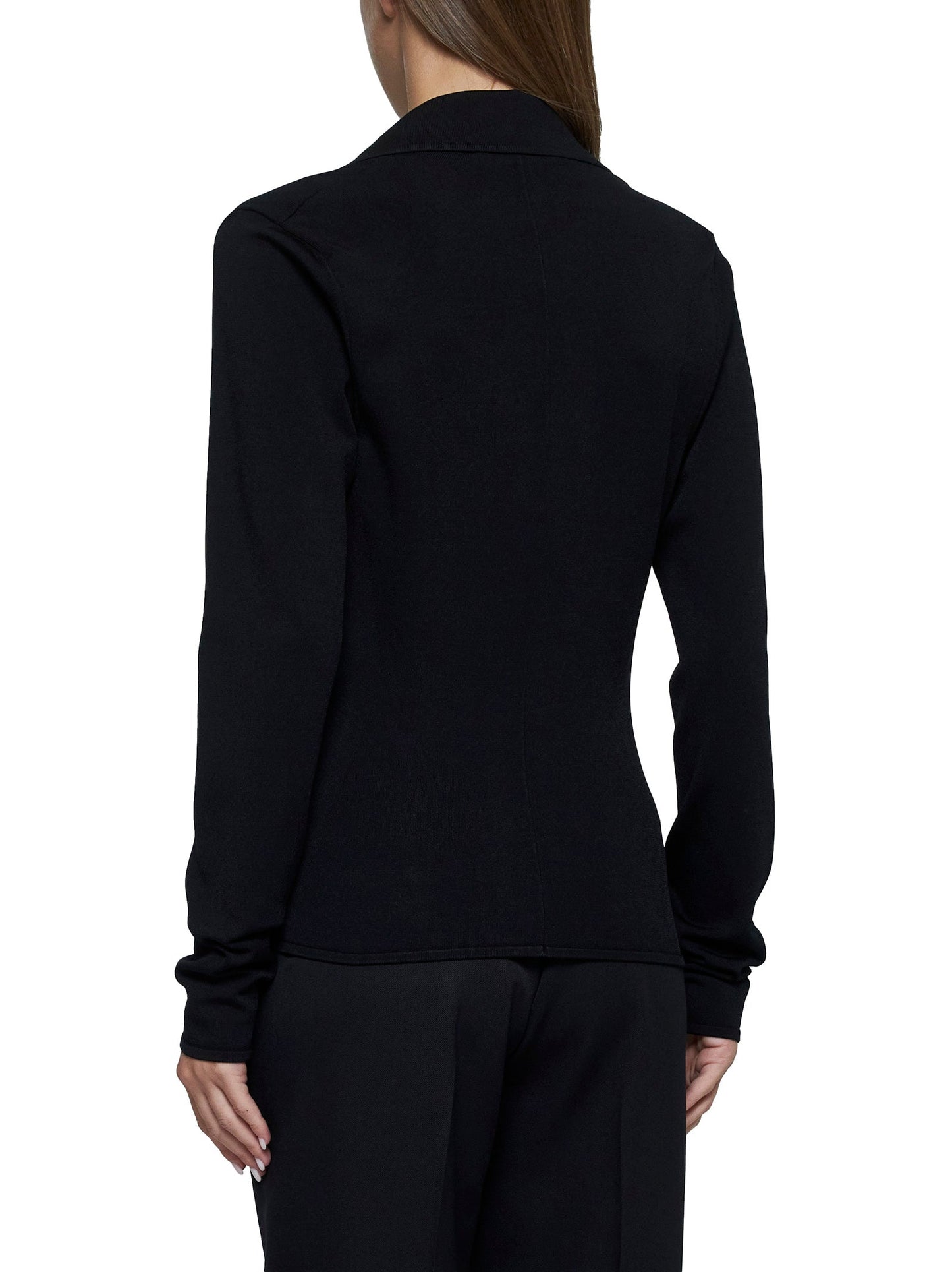 Dolce & Gabbana Women Black Knit Logo Jacket