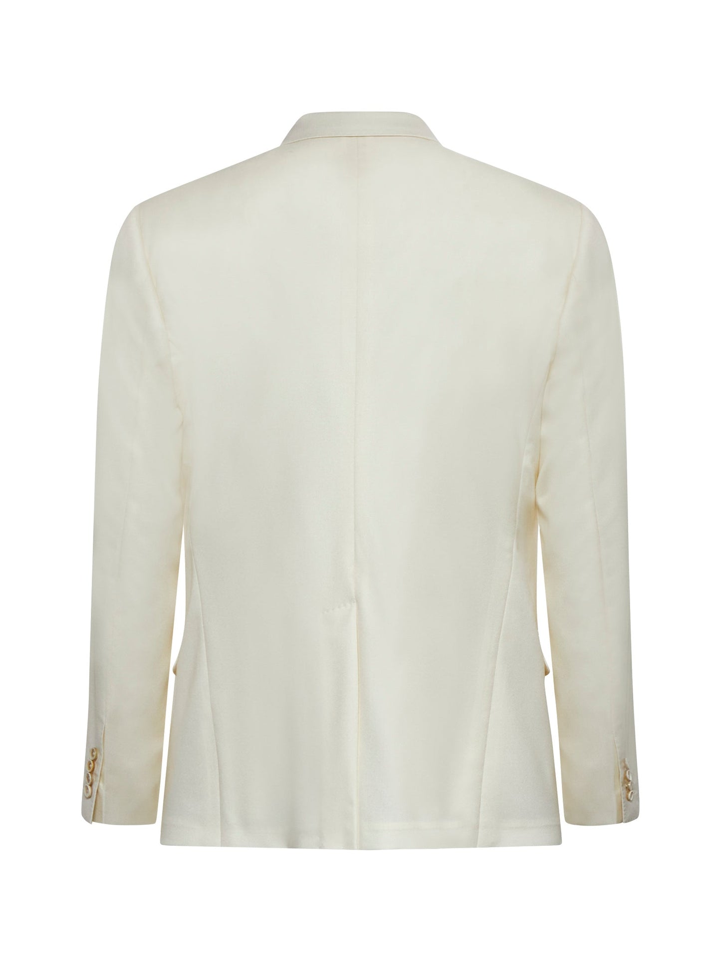 Dolce & Gabbana Men Ivory Flannel Double-Breasted Blazer