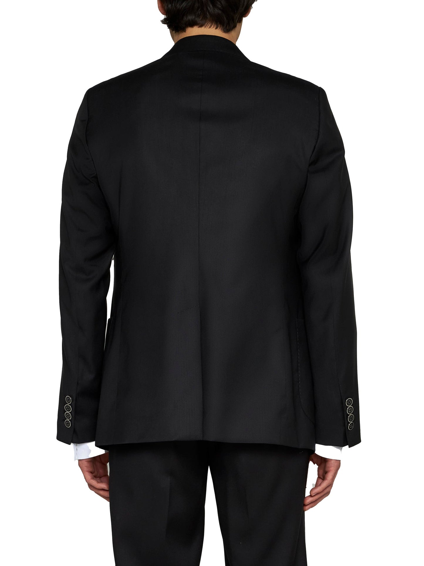 Dolce & Gabbana Men Black Wool And Silk Miami Single-Breasted Blazer