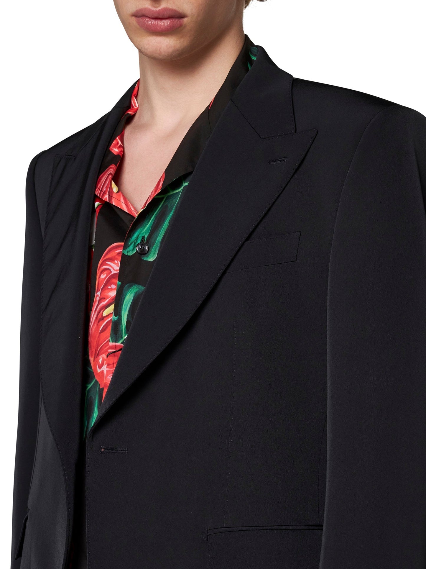 Dolce & Gabbana Men Black Technical Fabric Sicilia Single-Breasted Blazer