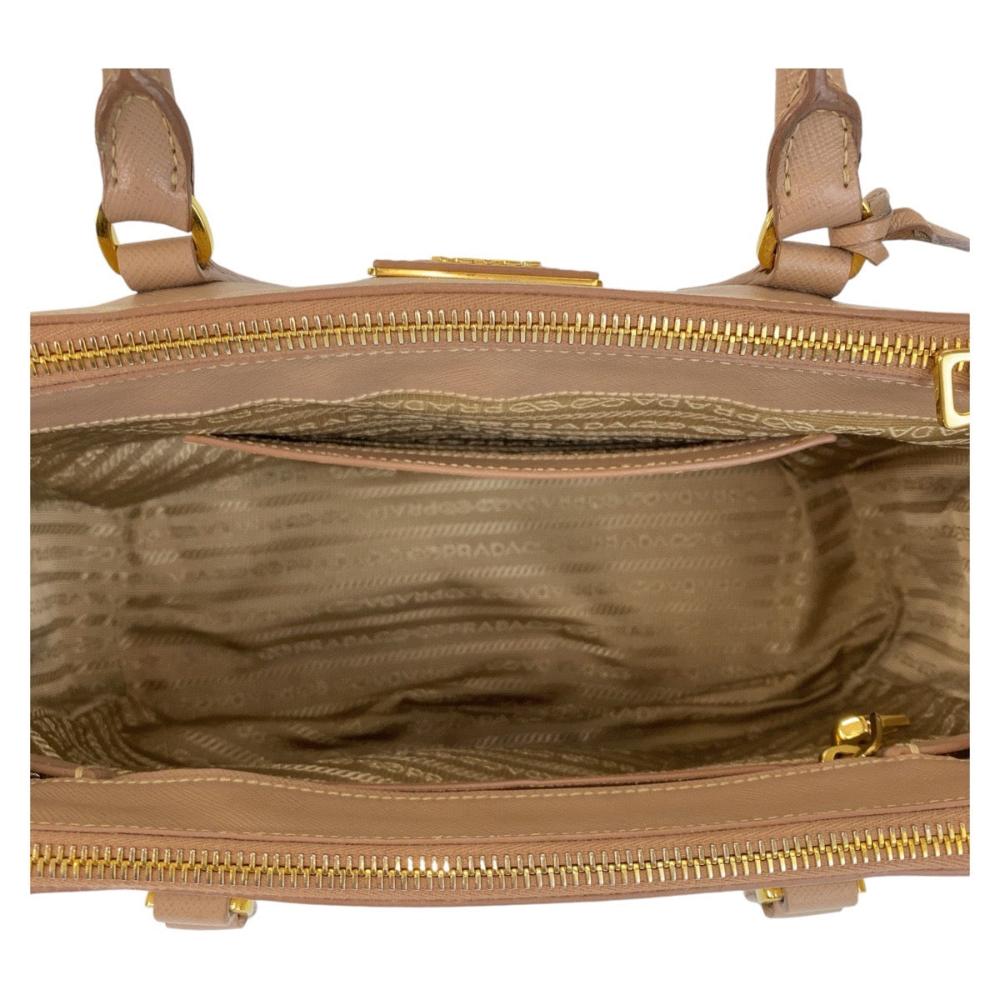Beige Leather Prada Galleria Bag