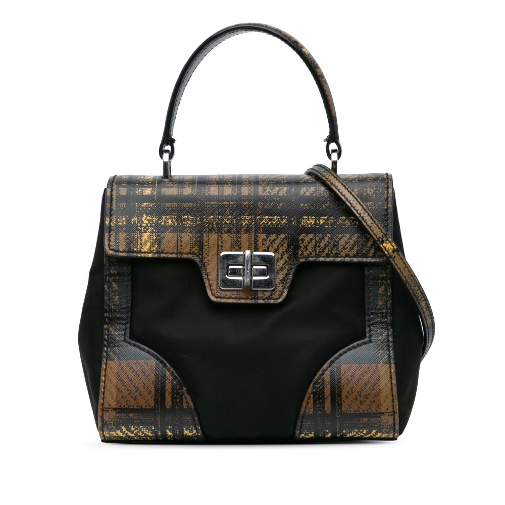 Black Leather Prada Tessuto