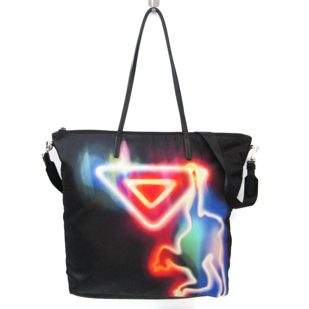 Black Leather Prada Tessuto