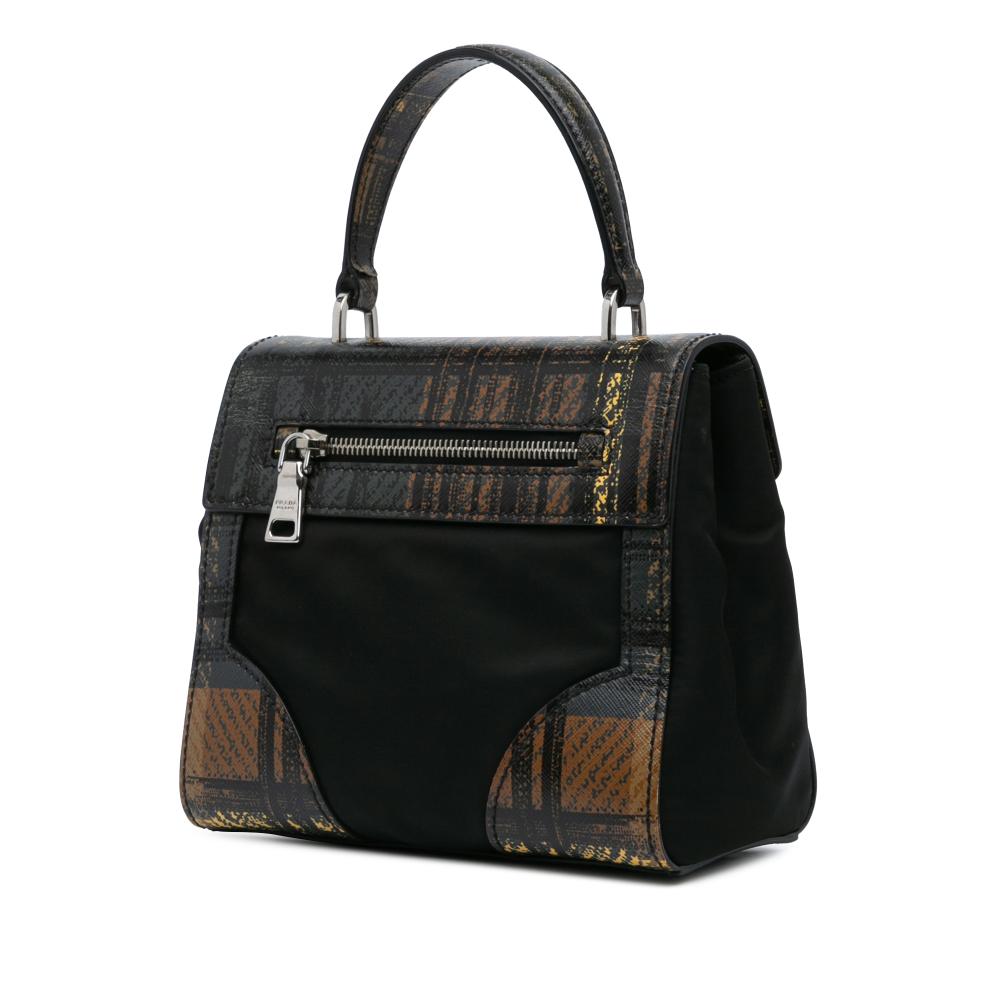 Black Leather Prada Tessuto