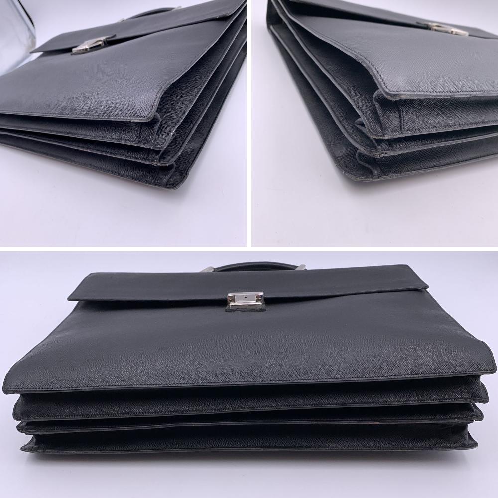 Black Leather Prada Briefcase