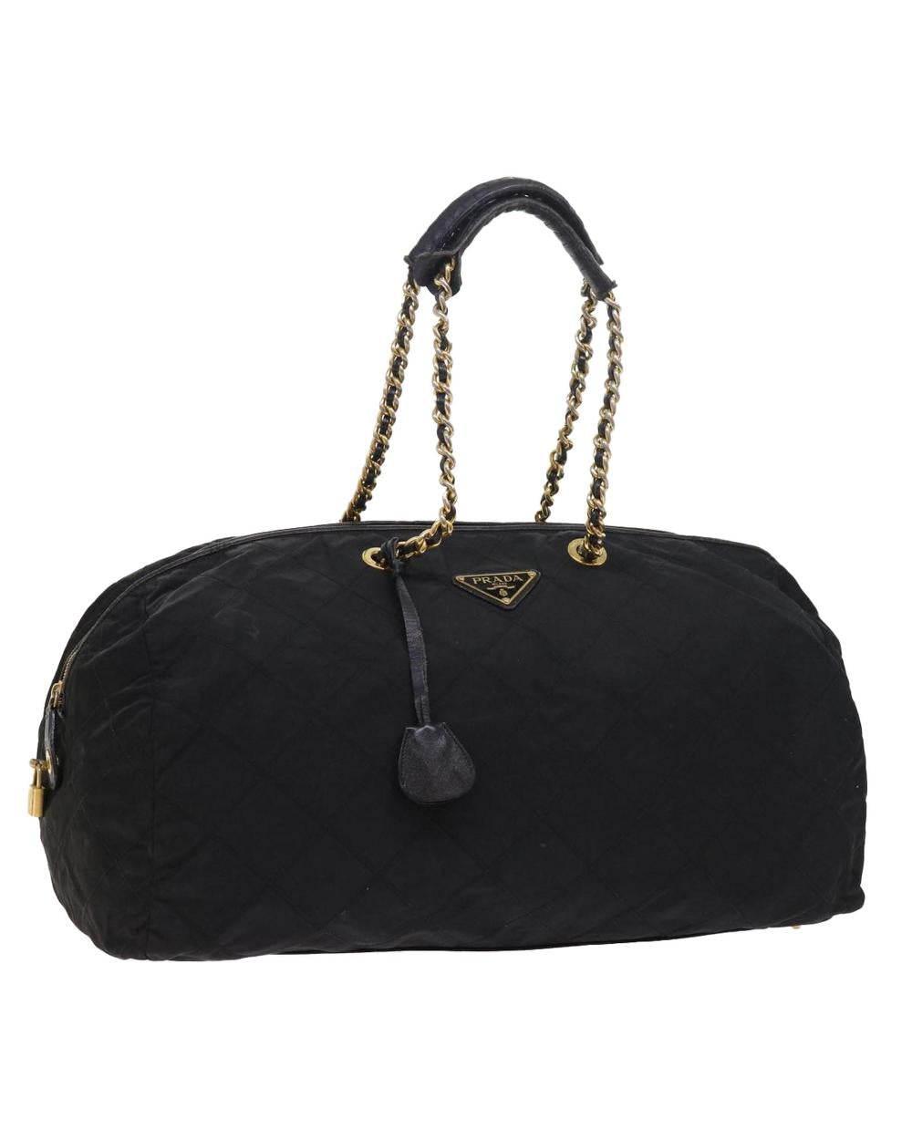 Black Nylon Prada Boston Bag