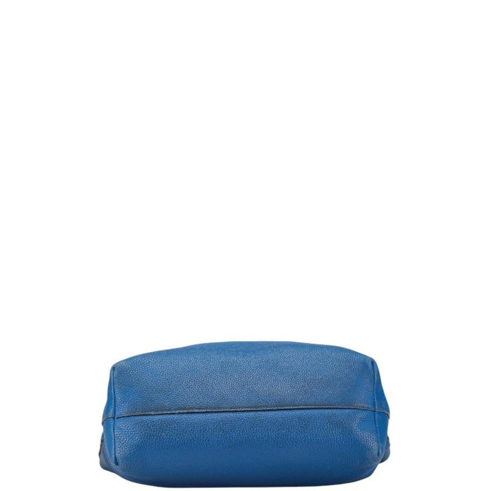 Blue Leather Prada Handbag