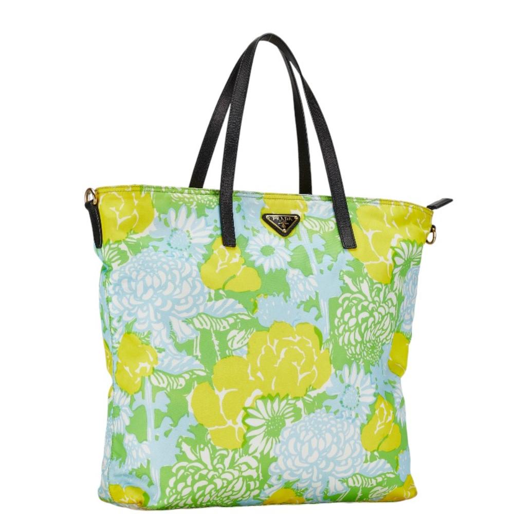 Green Canvas Prada Shoulder Bag