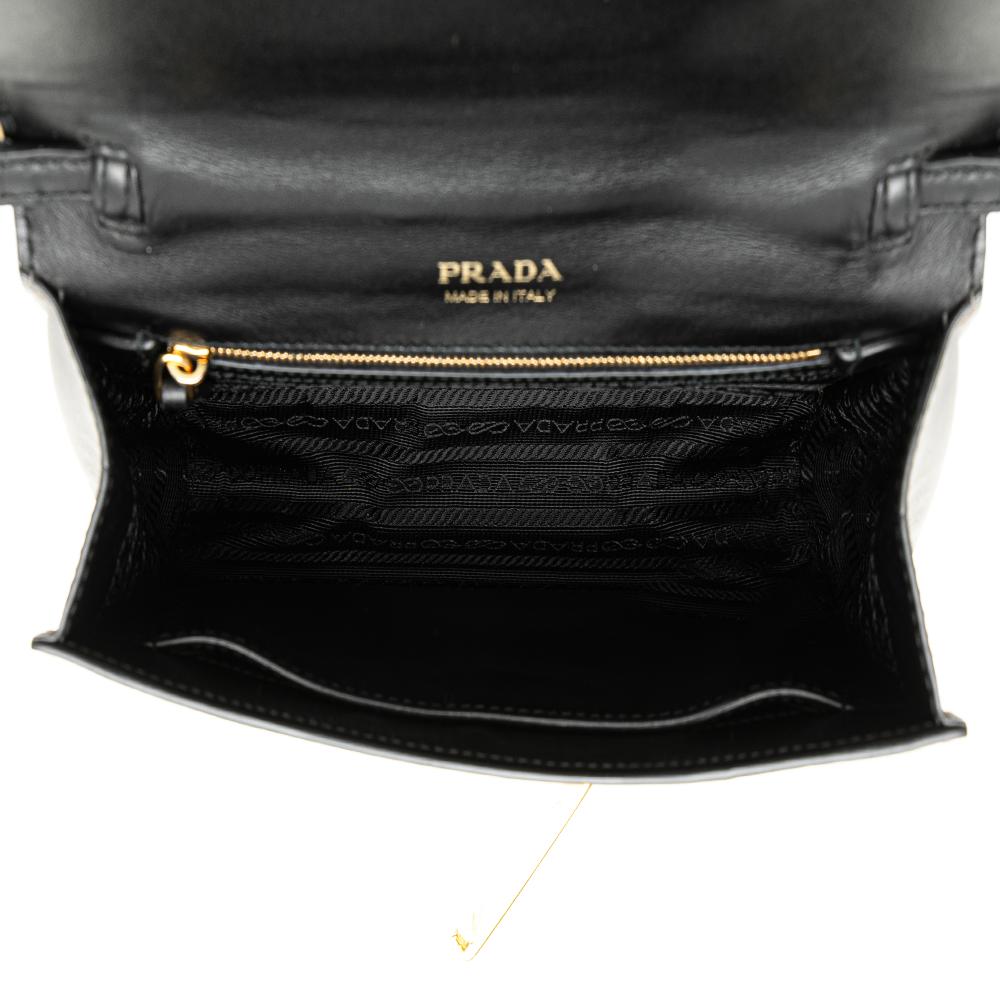 Grey Leather Prada Crossbody Bag