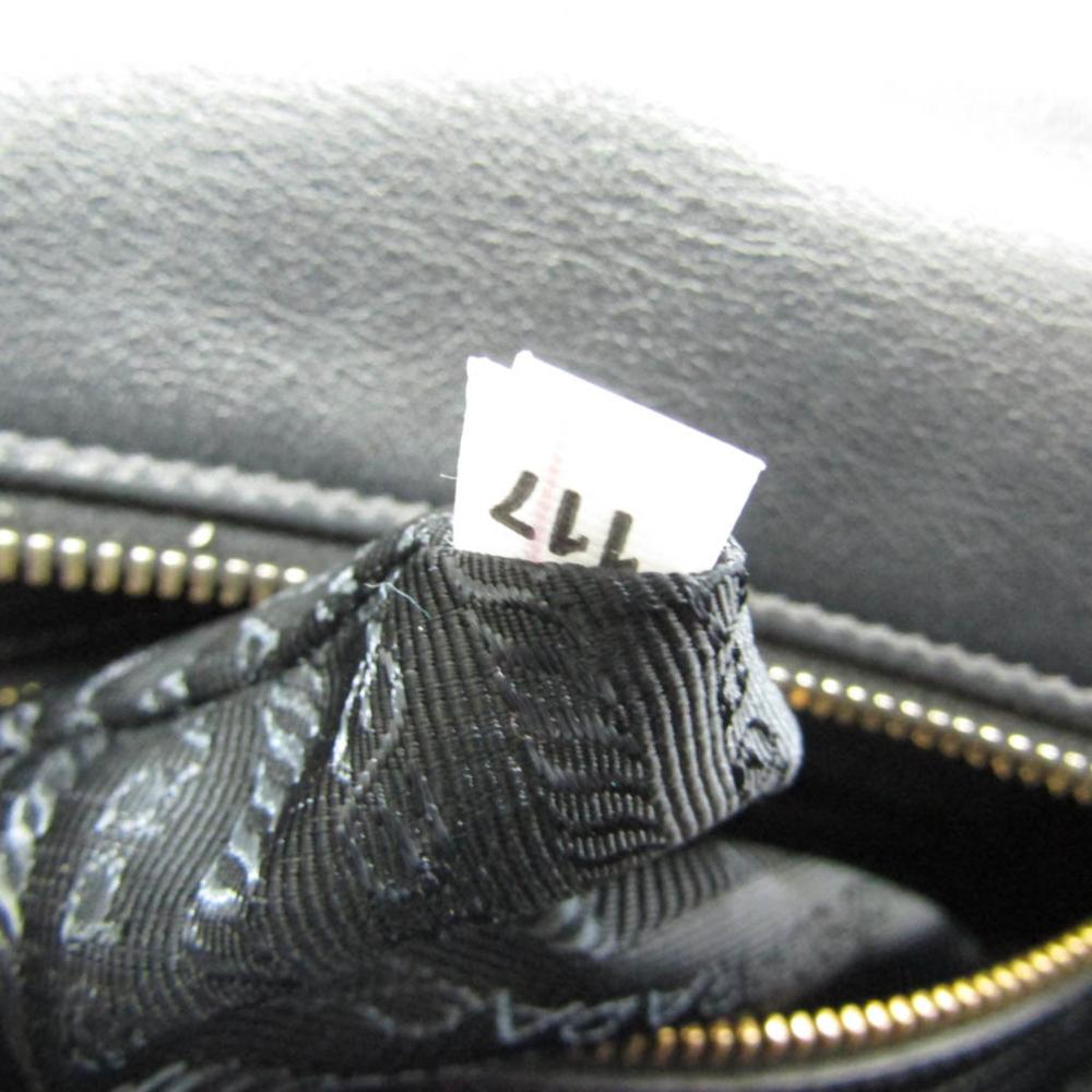 Grey Leather Prada Handbag