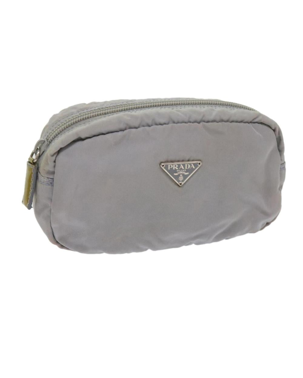 Grey Nylon Prada Pouch