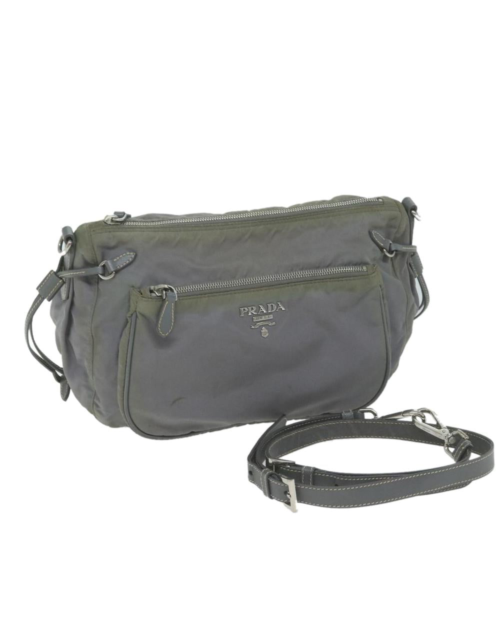 Grey Nylon Prada Shoulder Bag