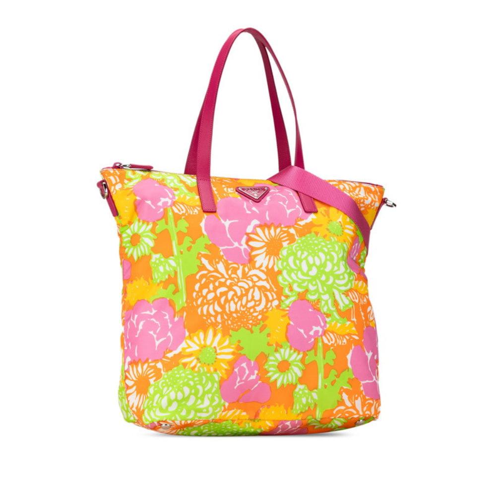Multicolor Canvas Prada Tote