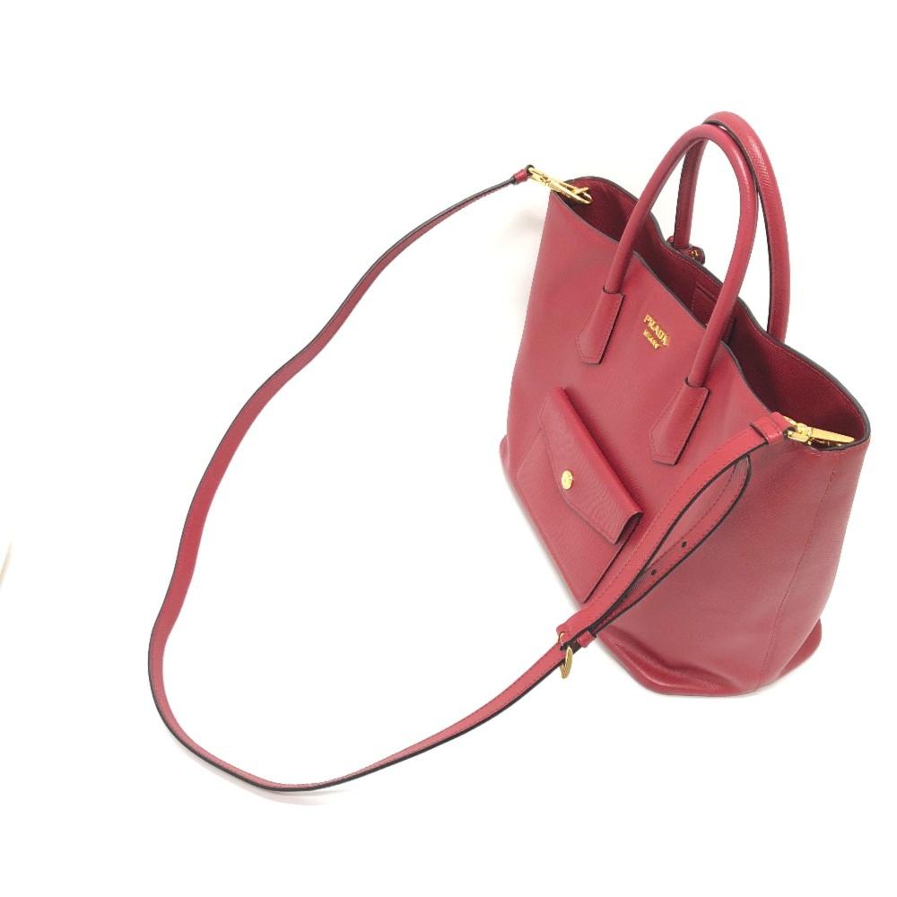Red Leather Prada Galleria Bag