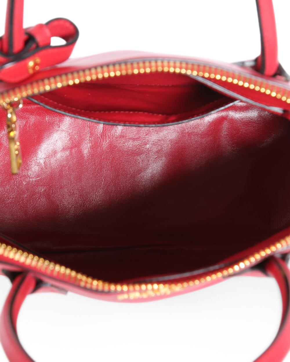 Red Leather Prada Handbag