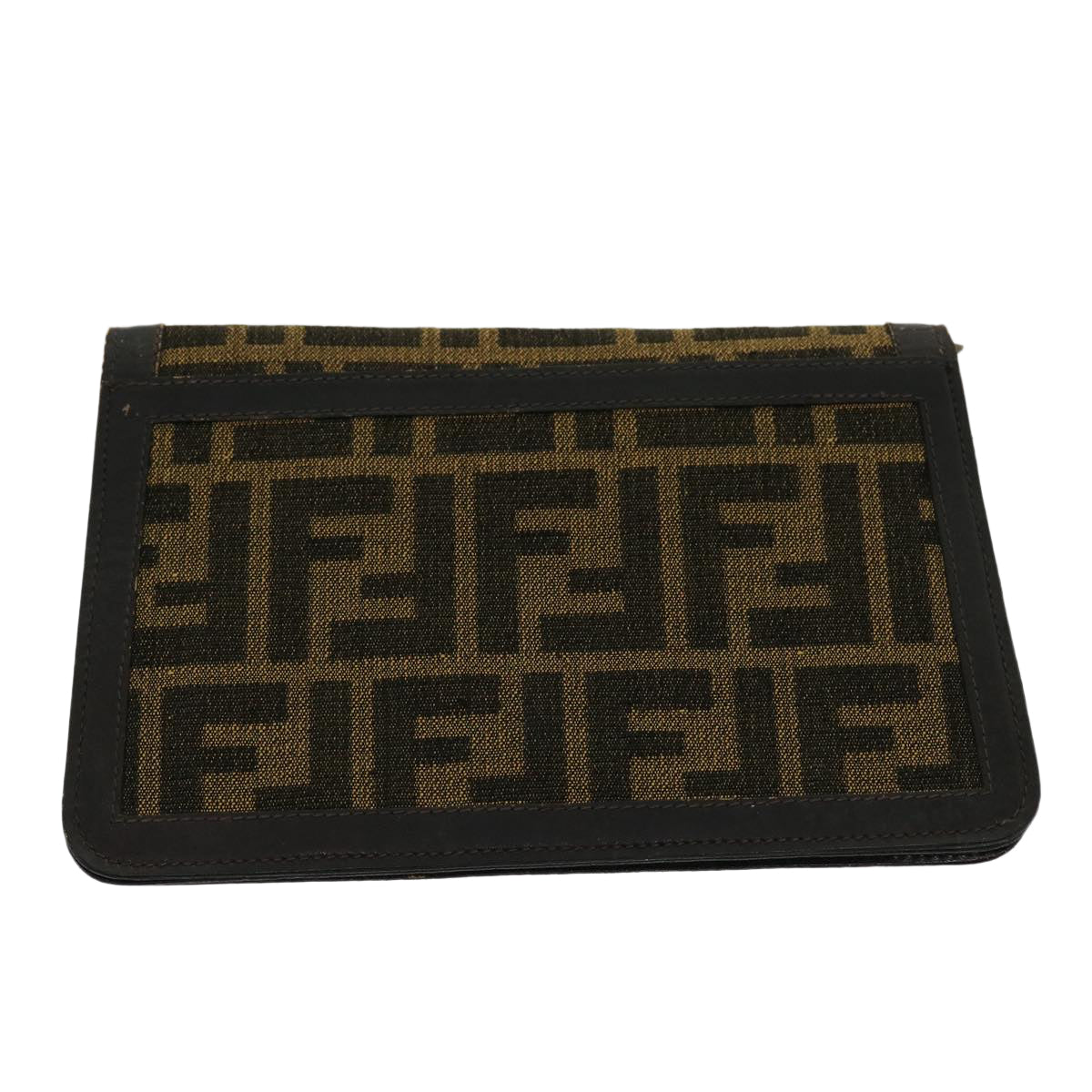 FENDI Zucca Canvas Wallet Brown Black rd2162