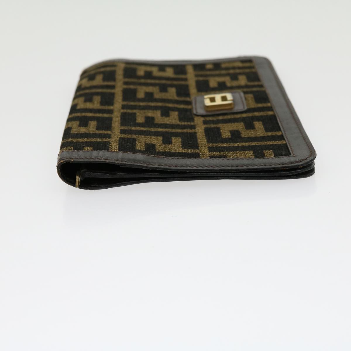 FENDI Zucca Canvas Wallet Brown Black rd2162