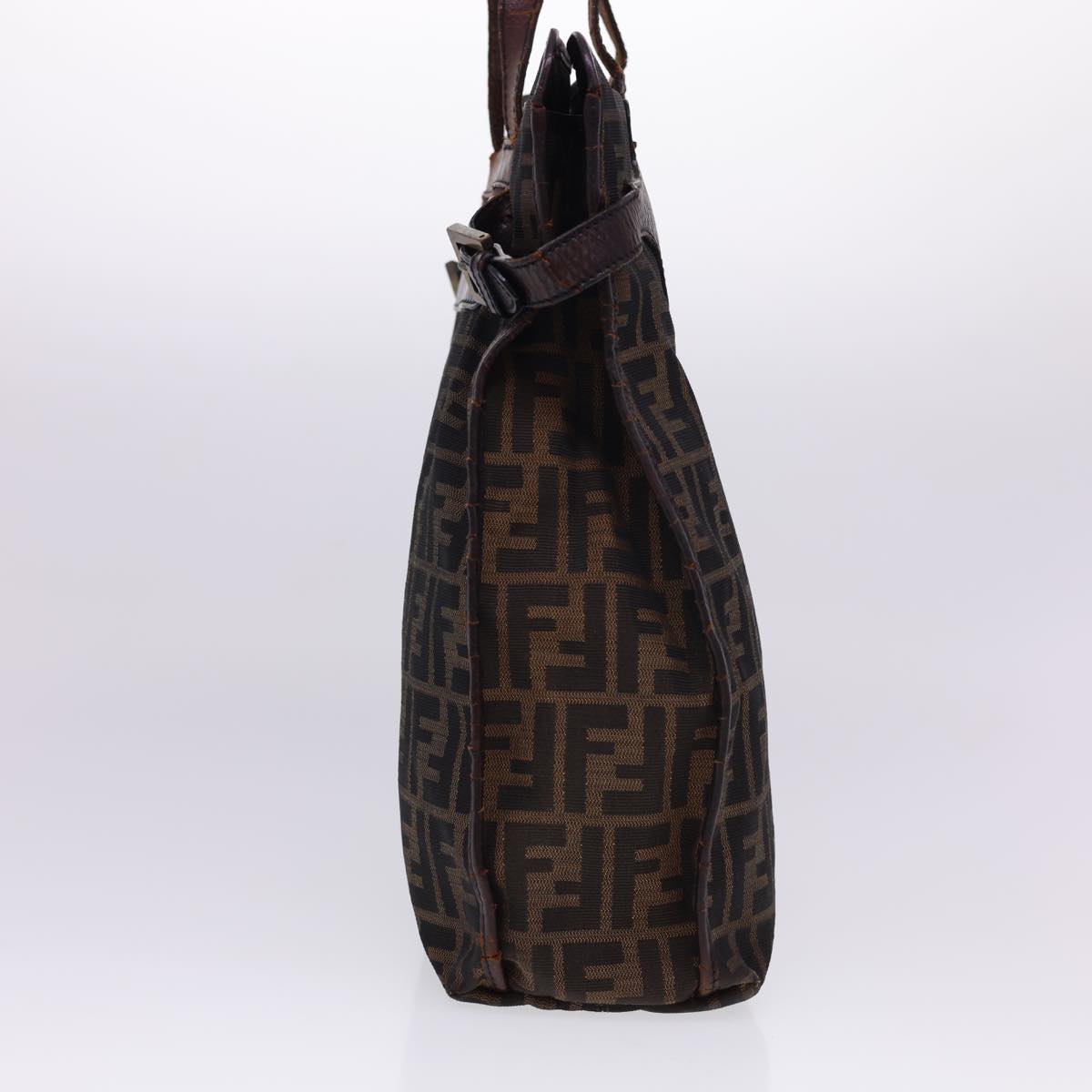 FENDI Zucca Canvas Tote Bag Nylon Brown Black rd4786