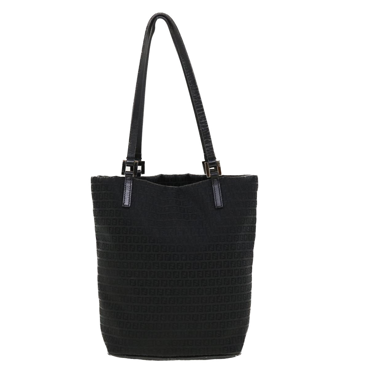 FENDI Zucchino Canvas Tote Bag Black 2415-8BH051-029 rd5147