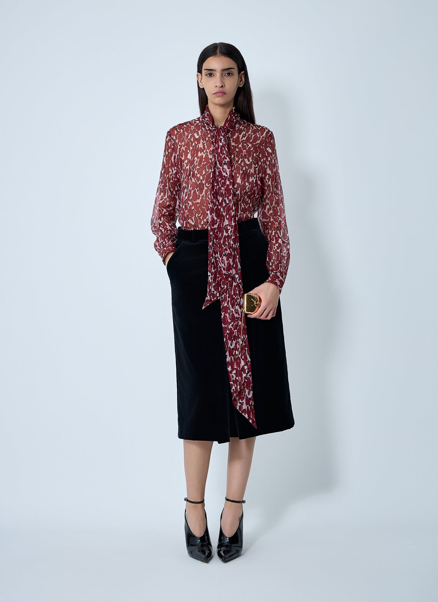 Saint Laurent Women Tailored Cropped Cotton Pants