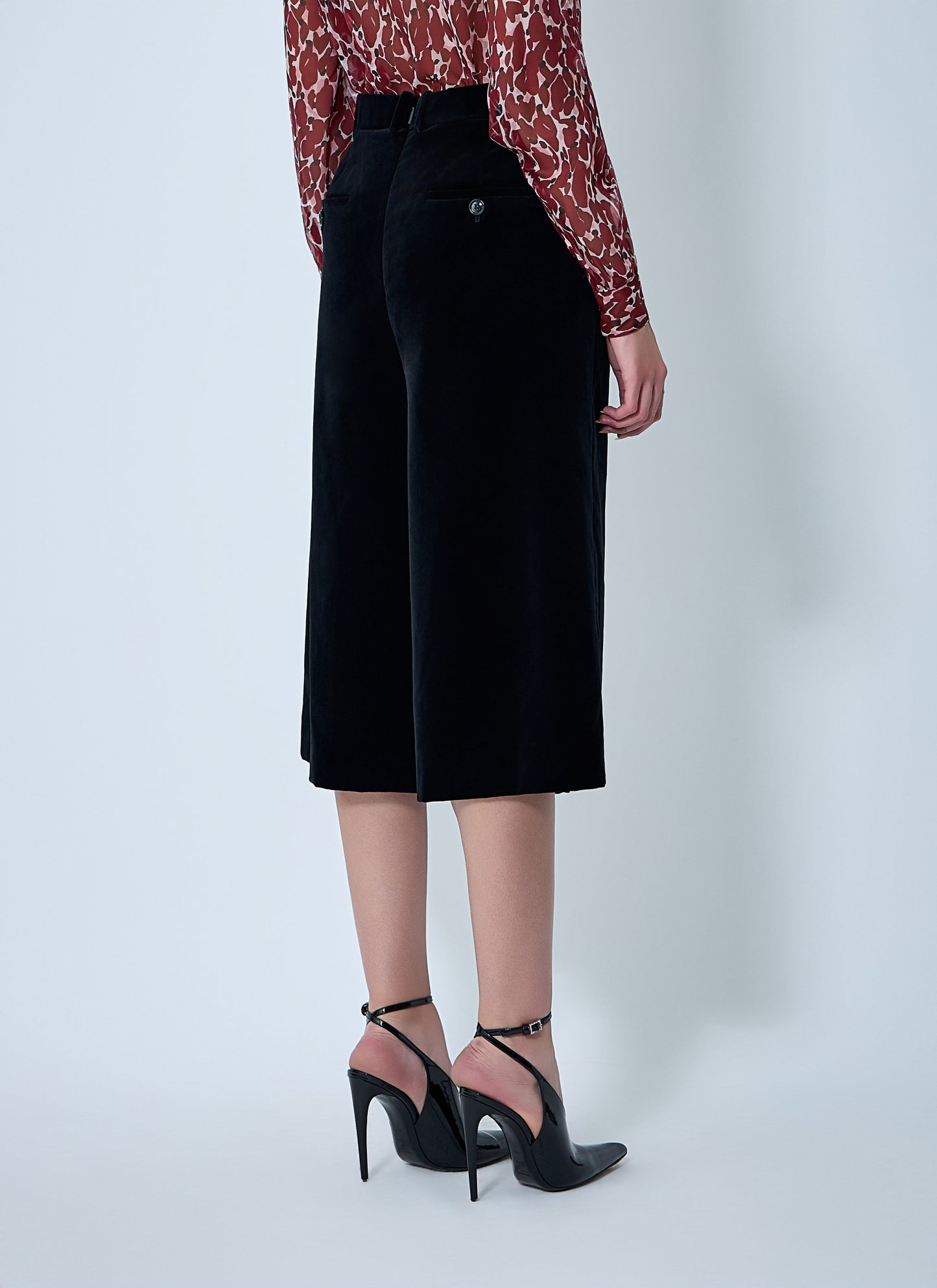 Saint Laurent Women Tailored Cropped Cotton Pants