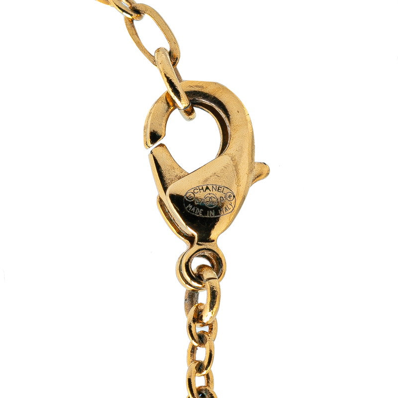 Chanel Coco Mark Necklace Gold Plated Faux Pearl