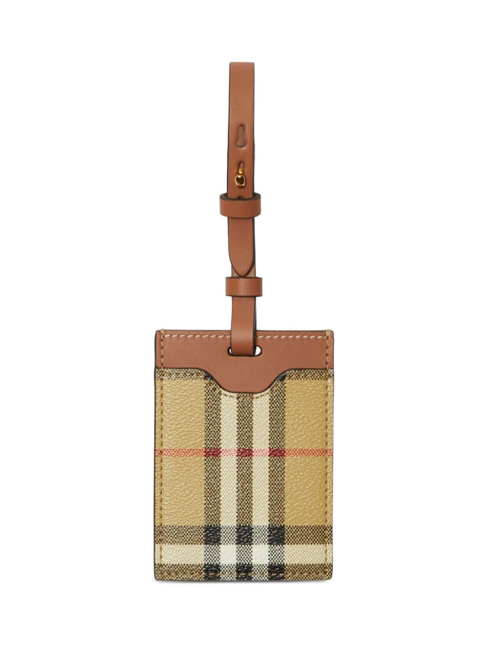 Burberry Women Check Motif Leather Luggage Tag