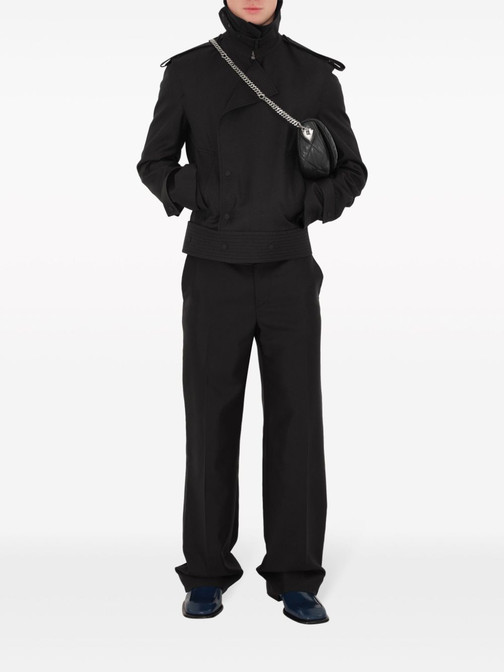Burberry Men Wool And Silk Blend Trousers
