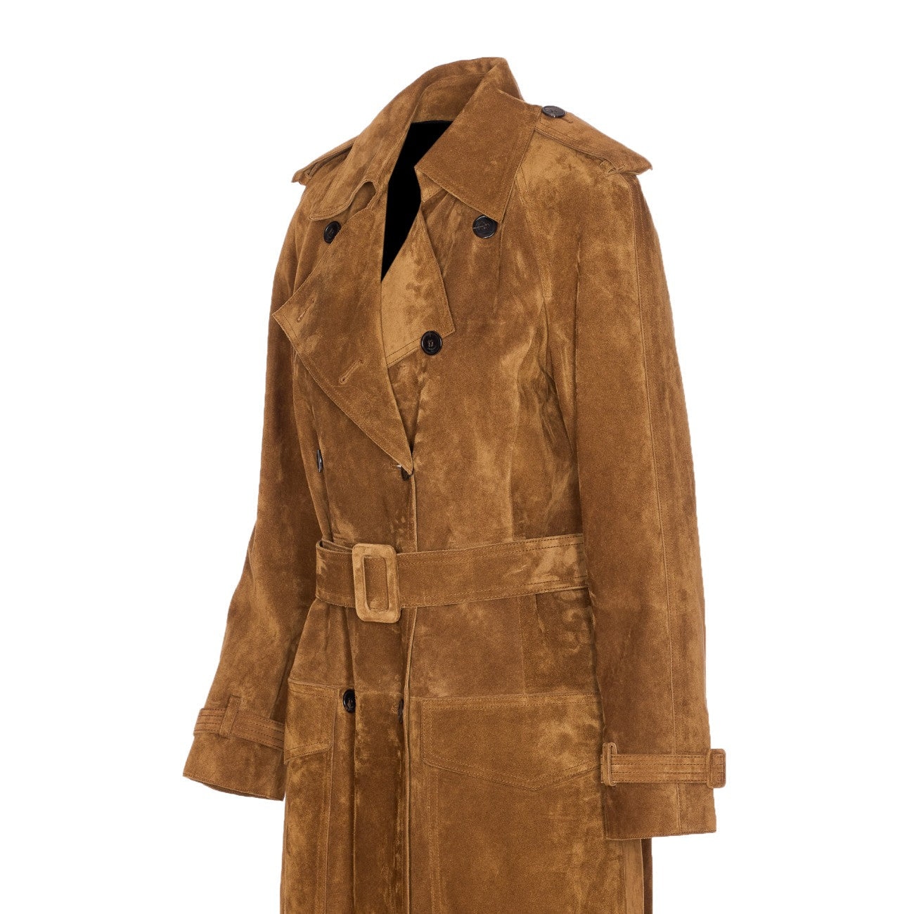 Saint Laurent Women Suede Trench Coat