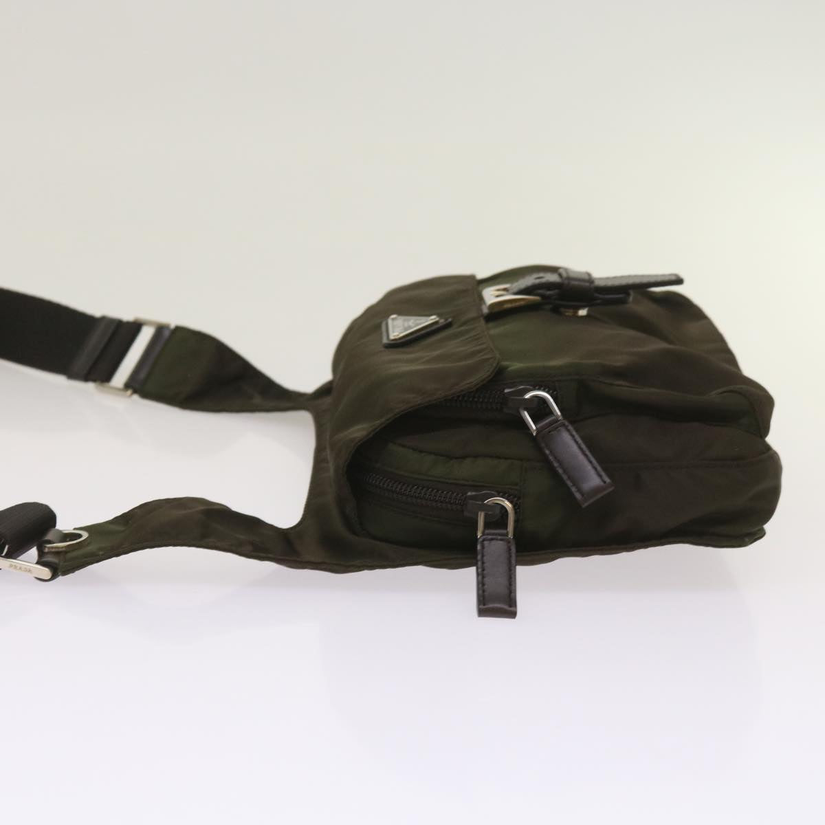 PRADA Shoulder Bag Nylon Khaki tb1041