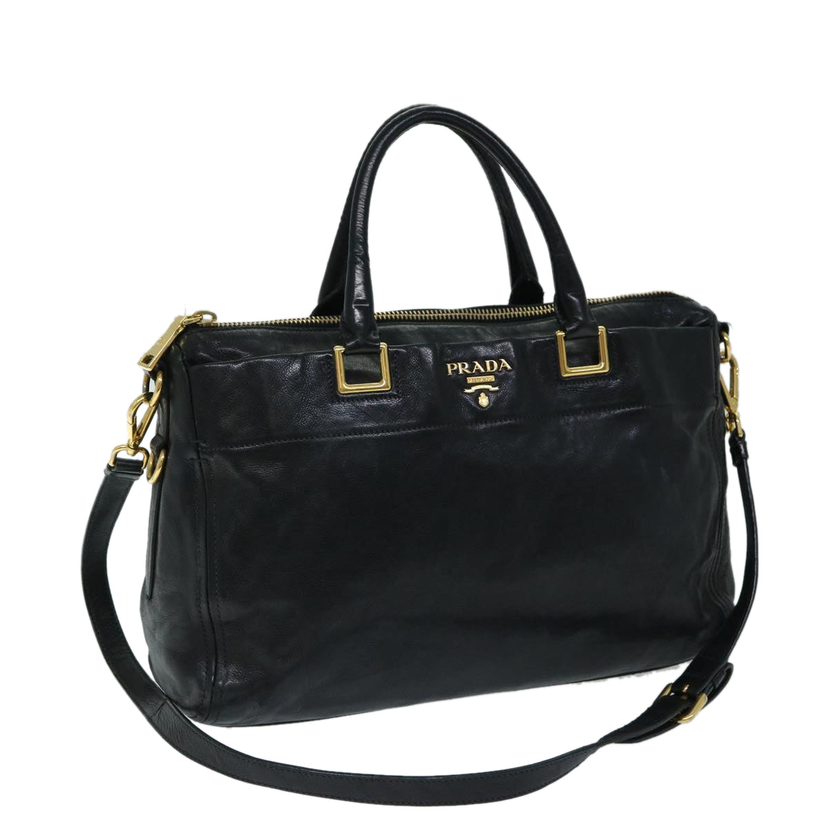 PRADA Tote Bag Leather 2way Black tb1054