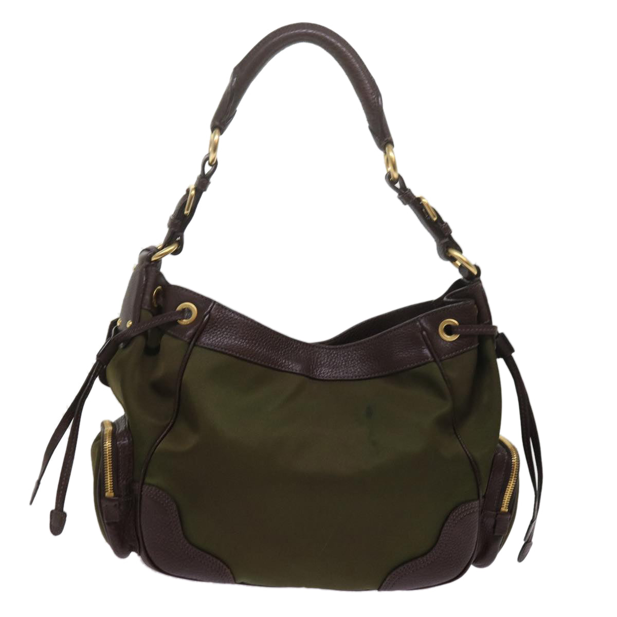 PRADA Shoulder Bag Nylon Khaki tb969