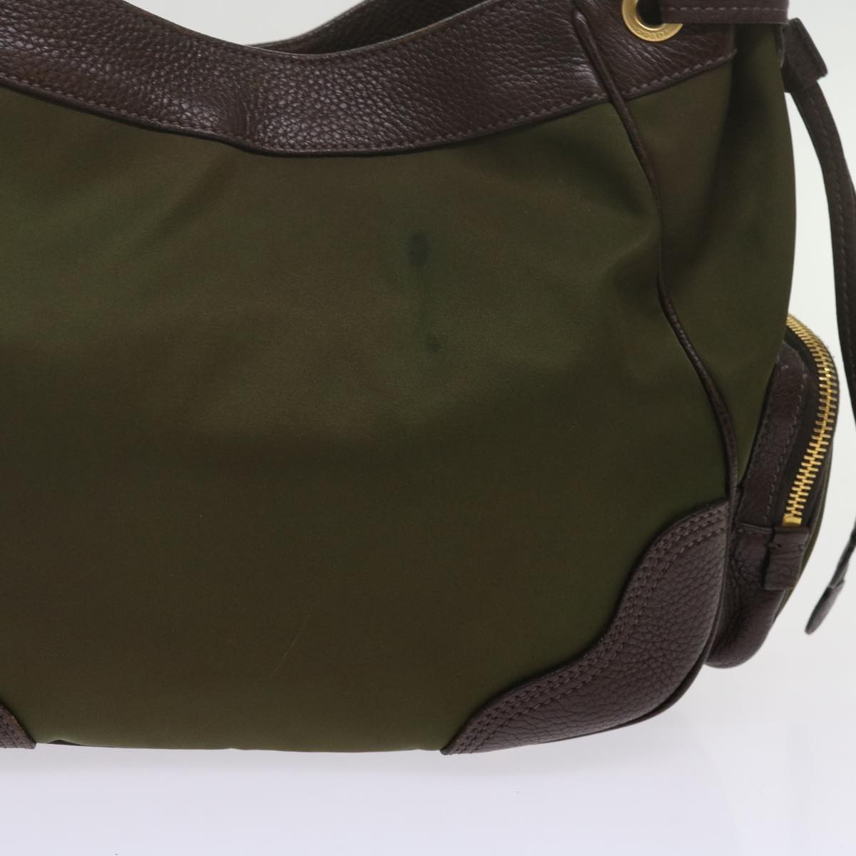 PRADA Shoulder Bag Nylon Khaki tb969