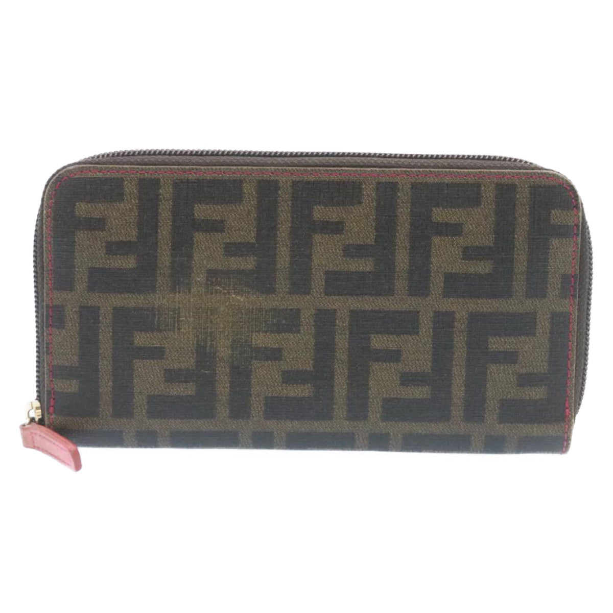 FENDI Zucca Canvas Zip Around Long Wallet Brown th2112