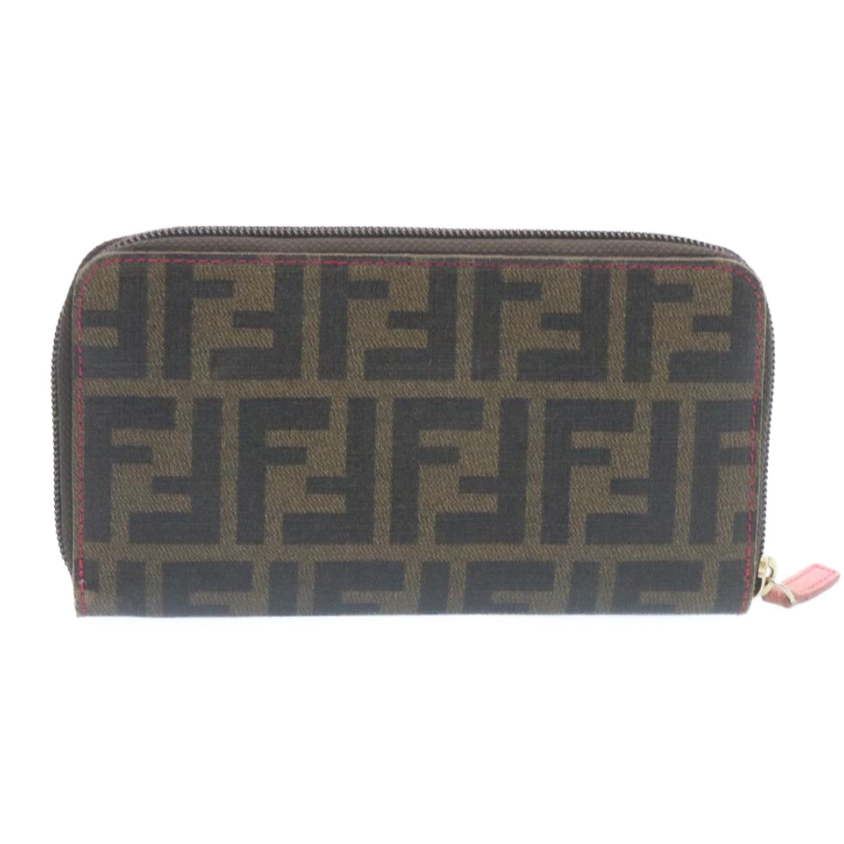 FENDI Zucca Canvas Zip Around Long Wallet Brown th2112