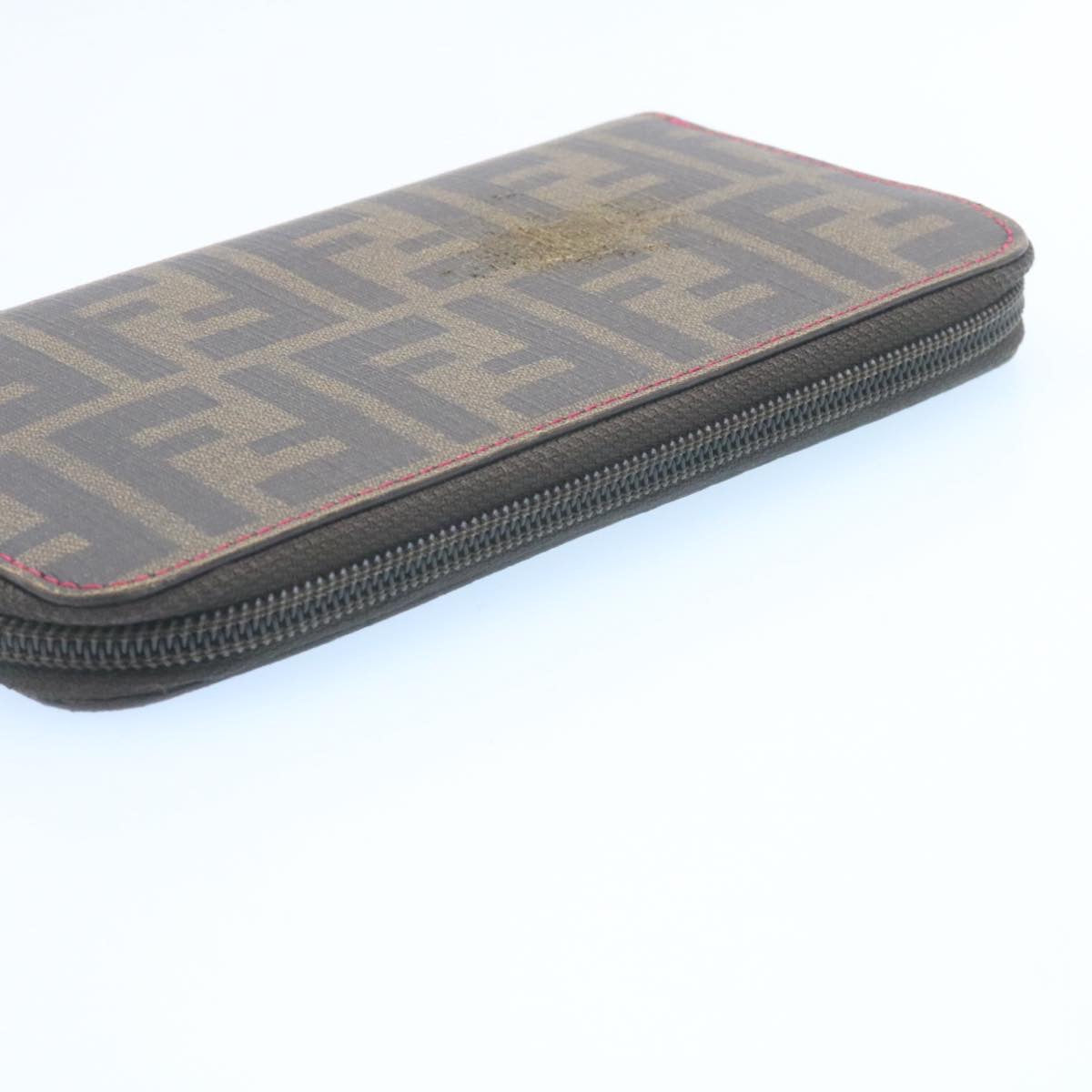 FENDI Zucca Canvas Zip Around Long Wallet Brown th2112