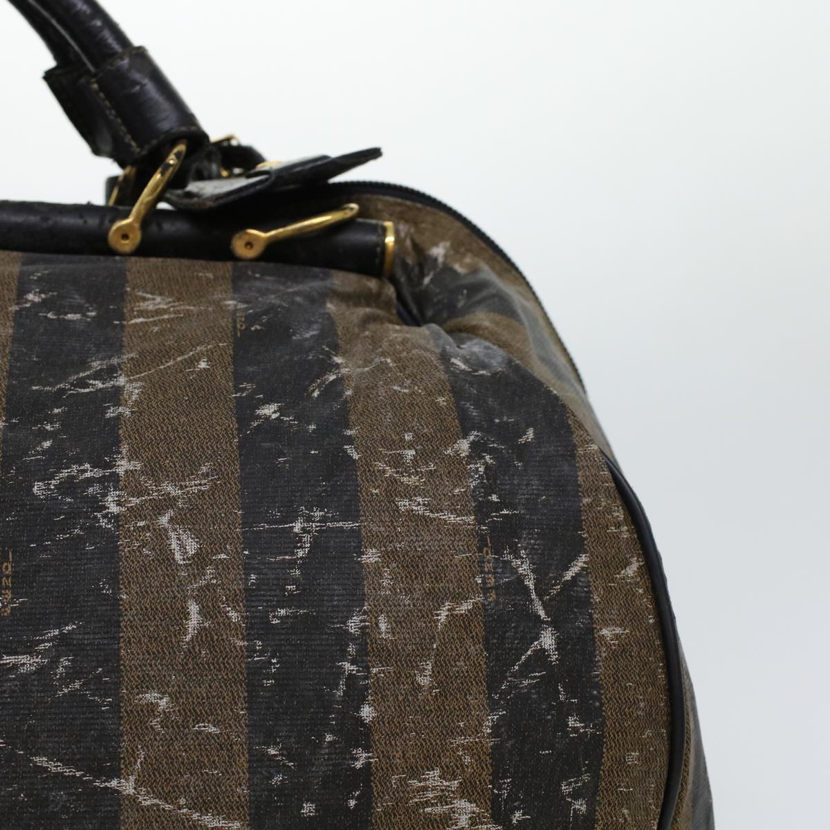 FENDI Pecan Canvas Shoulder Bag 2way Black Brown th3595