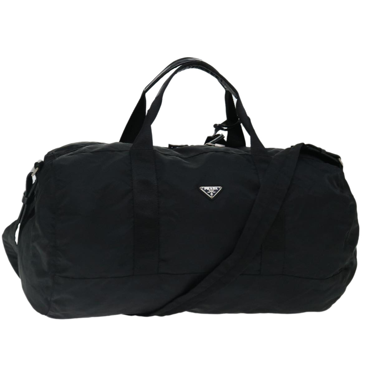 PRADA Boston Bag Nylon 2way Black th4686
