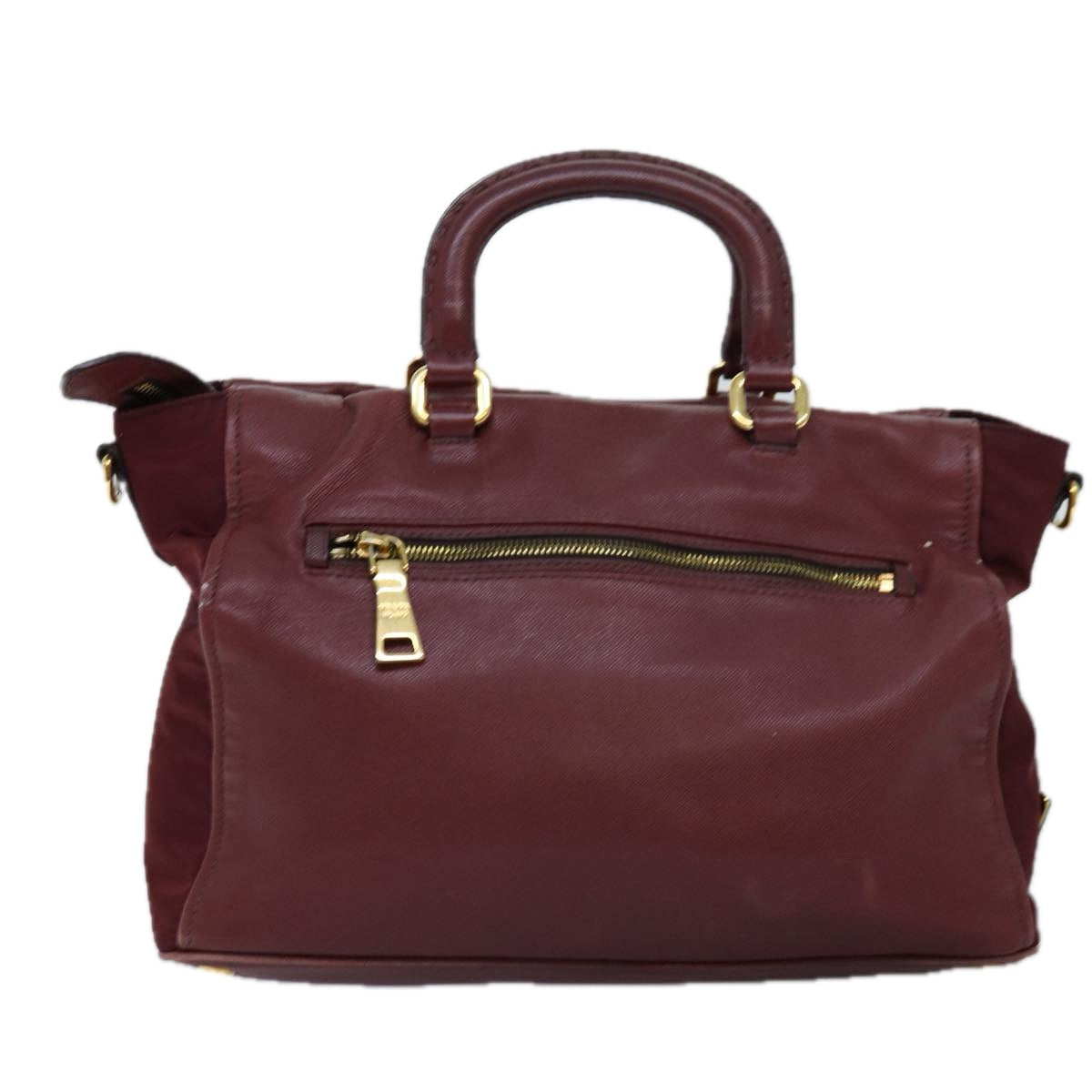 PRADA Hand Bag Leather 2way Red th4865