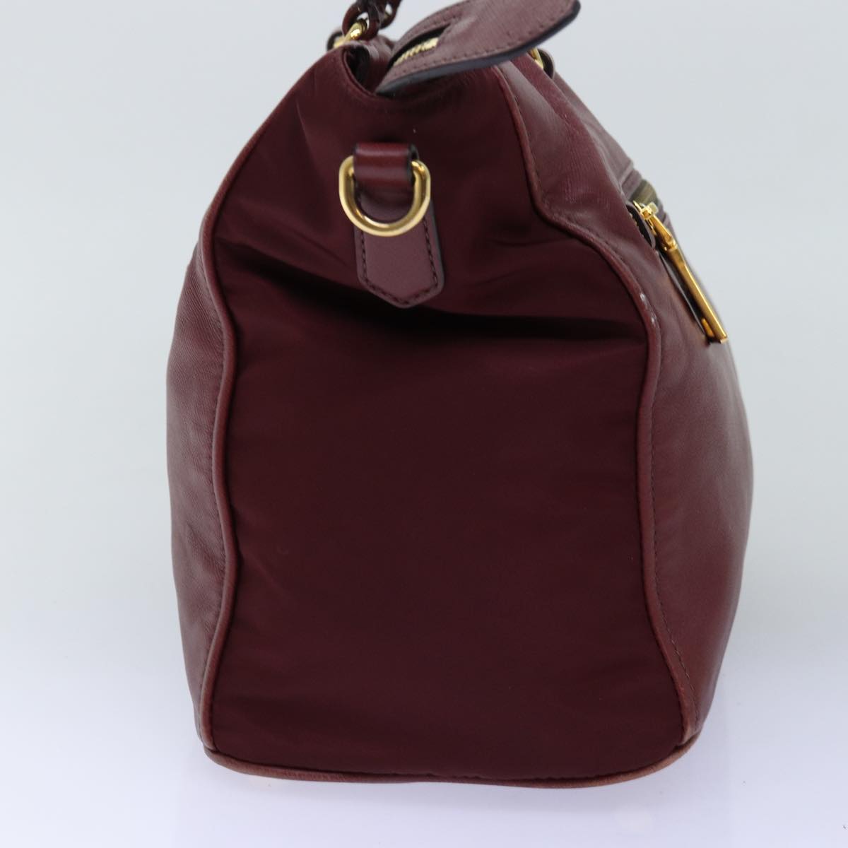 PRADA Hand Bag Leather 2way Red th4865